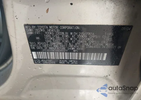 2005 Toyota Rav4 z USA, uszkodzony, nr VIN JTEGD20V550049319